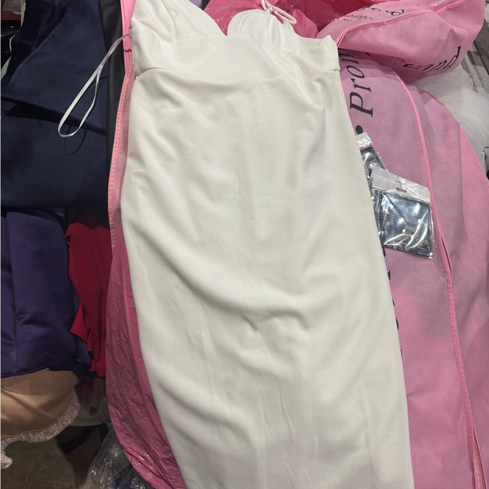 Lulu's White Midi Slip Dress-A3‎